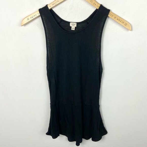 Aritzia Wilfred Black Concorde Peplum Tank Top Size XS Lightweight Minimimalist - Picture 6 of 7